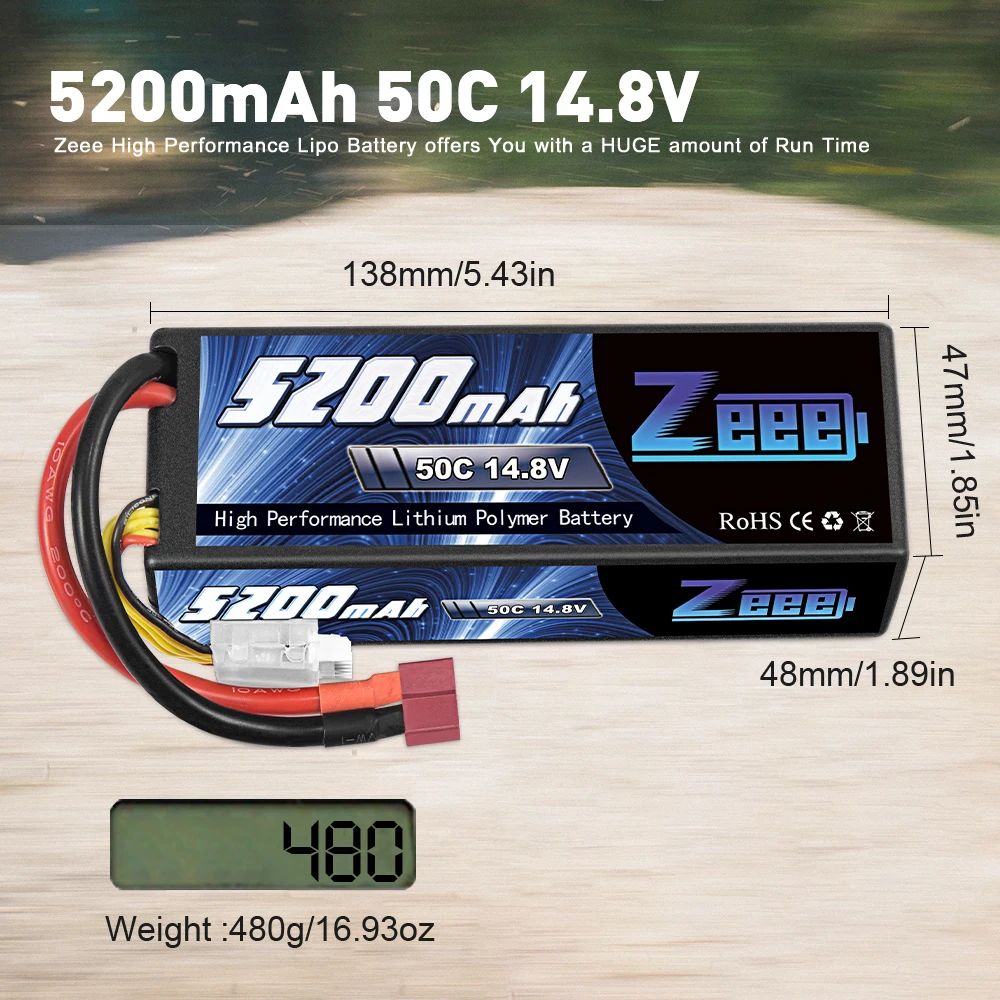 Аккумулятор Lipo Zeee 5200 мАч 14 8 в 50C для радиоуправляемой машины жесткий аккумулятор
