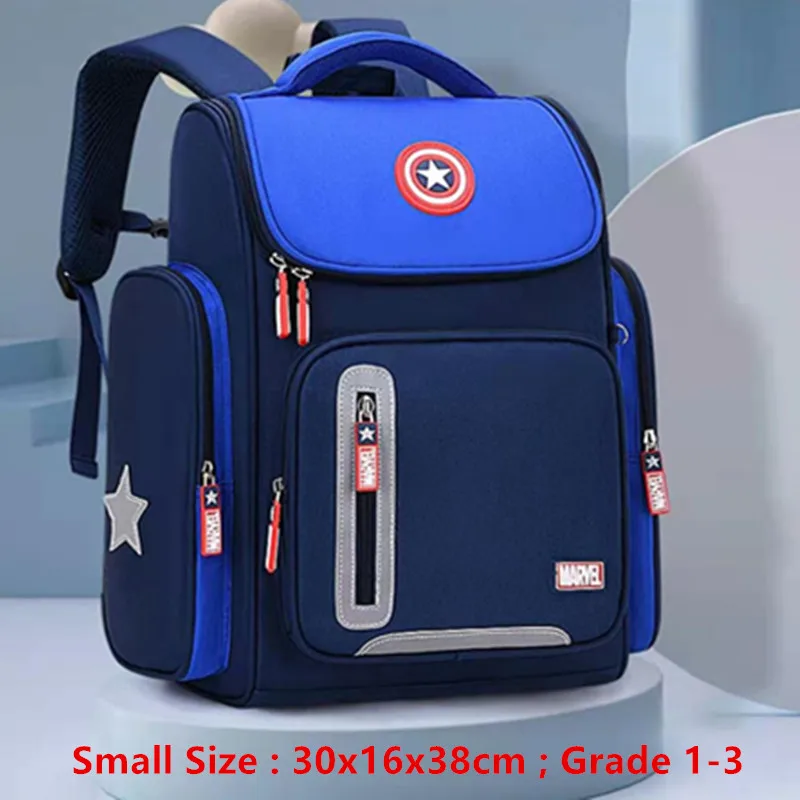 Disney New School Bags For Boy Primary Student Shoulder Backpack Orthopedic Captain America Spider Iron Man Kids Gift Mochilas