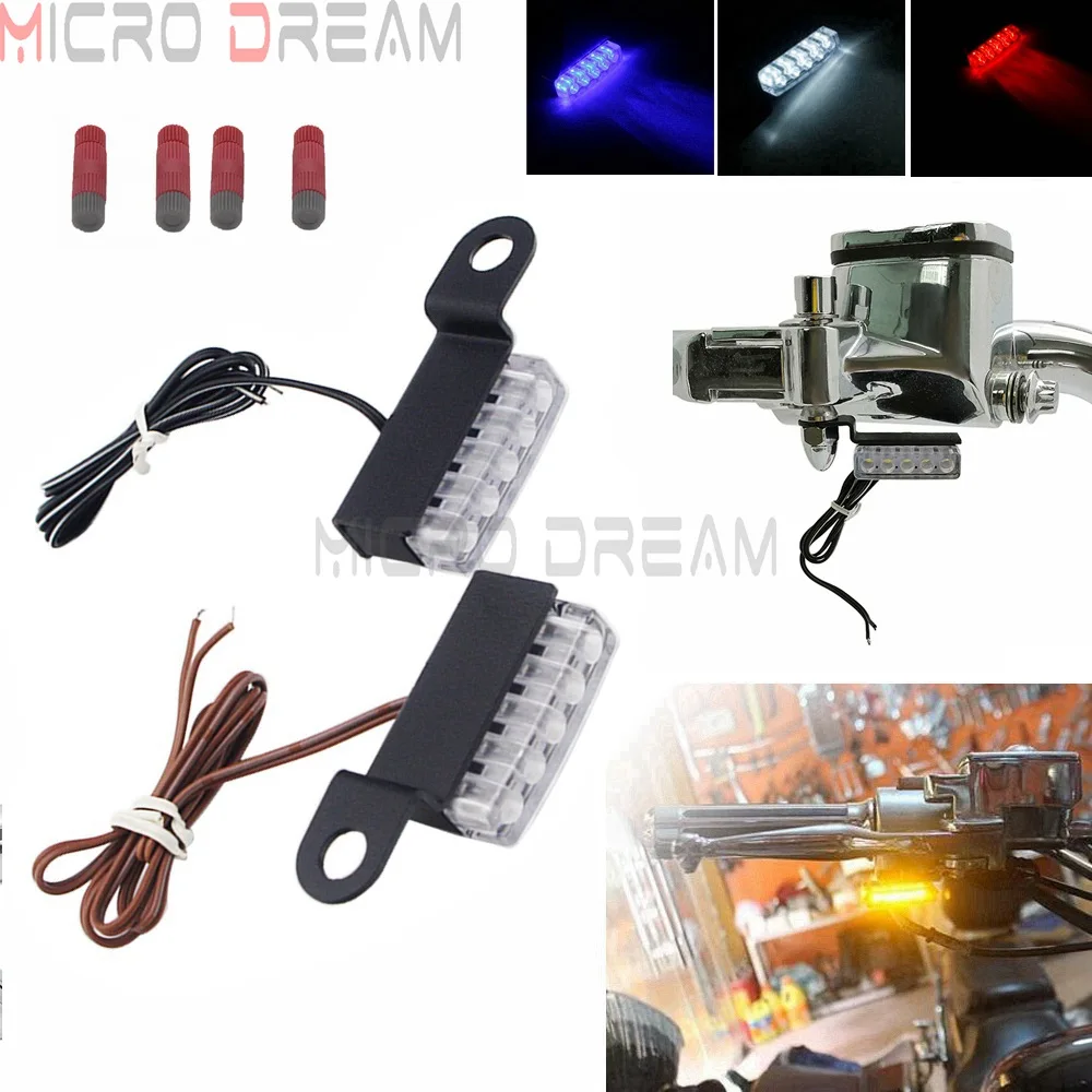 Кафе Racer скремблер светодиодный указатели поворота янтарные ходовые огни мини