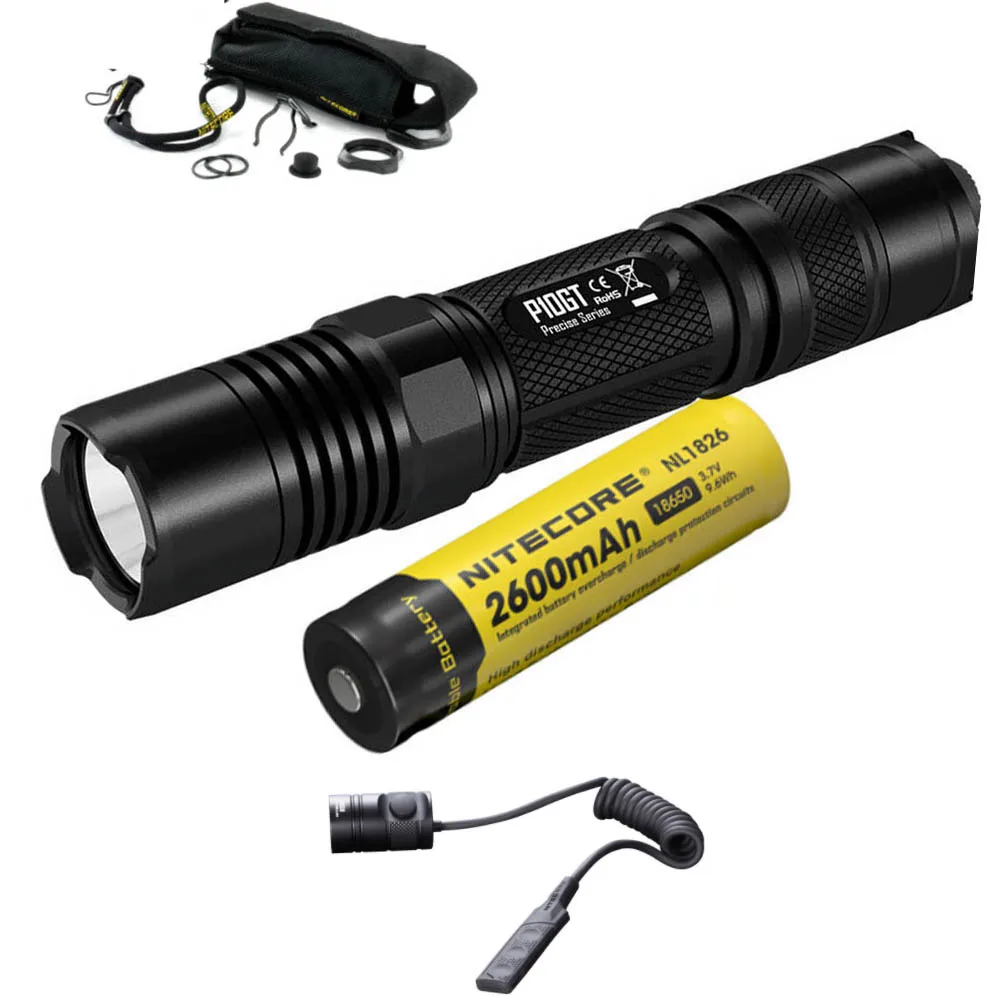 NITECORE P10GT тактический фонарь CREE XP L HI V3 светодиодный макс 900 люмен луч бросок 286 м +