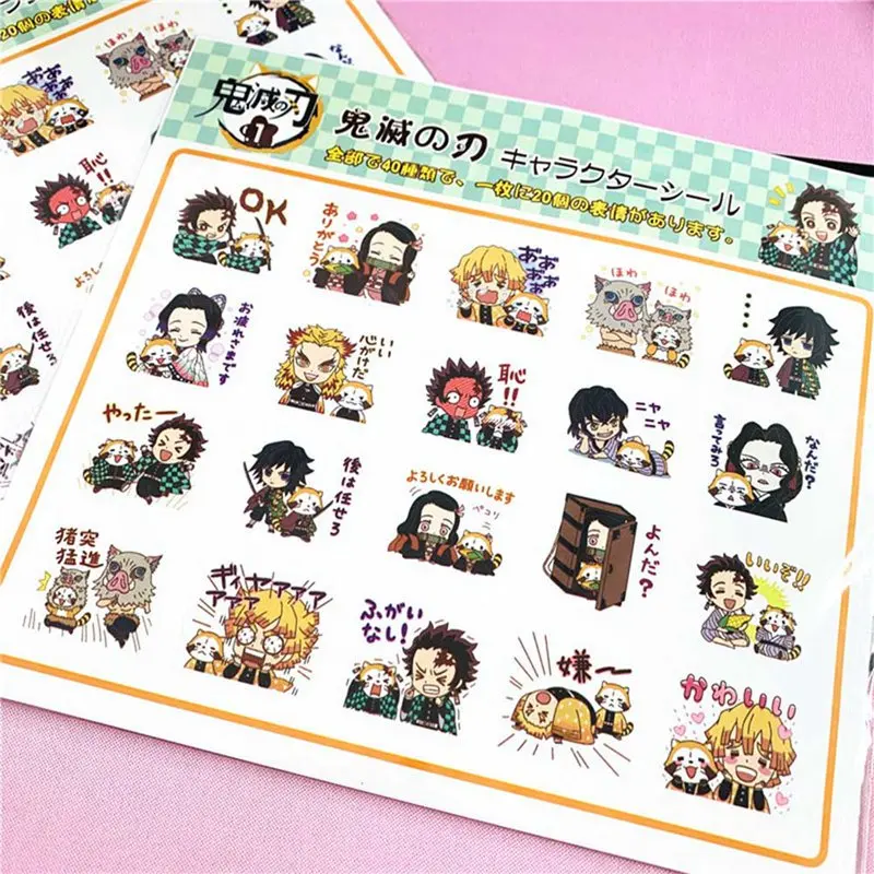 

2 Sheets Suitcase Luggage PVC Graffiti Stickers for Demon Slayer: Kimetsu No Yaiba Anime Sticker Children Stickers