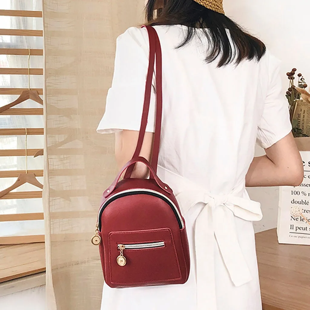 

New Designer Fashion Women Backpack Mini Soft Touch Multi-Function Small Backpack Female Ladies Shoulder Bag Girl Purse