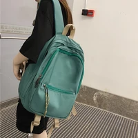 casual nylon backpack women backpack solid color women shoulder bag fashion school bag teenage girl children school backpacks