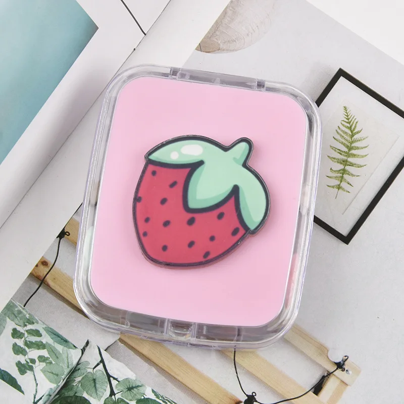 DIY акриловый милый цветной фруктовый арбуз оранжевый контактный чехол для объектива контактные линзы для глаз коробка для очков