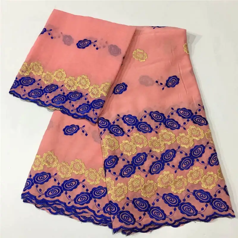 

5 +2 yard Swiss lace fabric 2019 latest Dry lace embroidery African 100% cotton fabrics Swiss voile lace popular ! LC61829