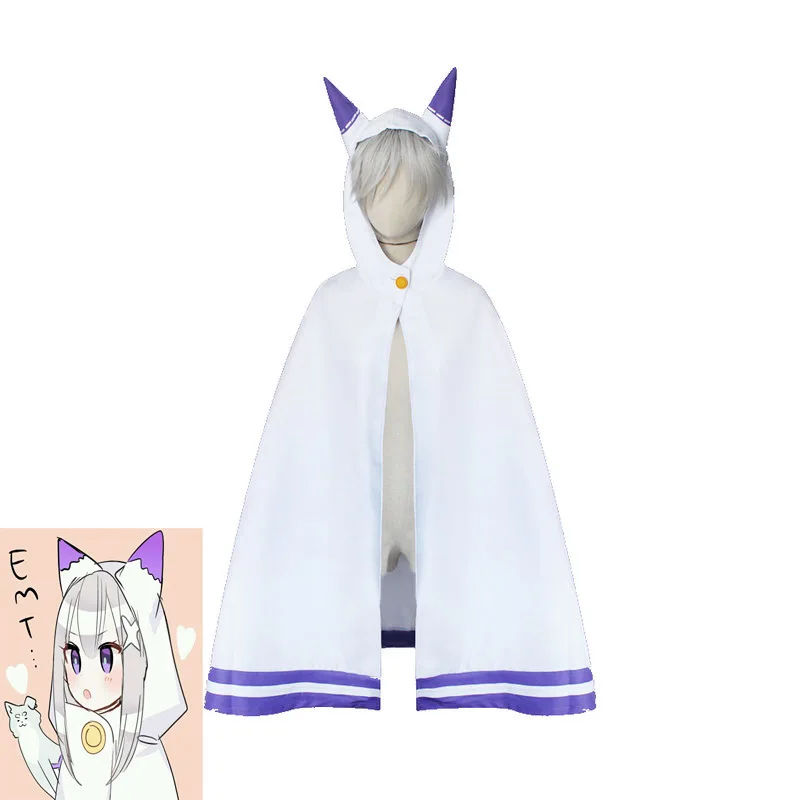 Плащ Re:Zero kara Hajimeru Isekai Seikatsu Emilia с кошачьими ушками милая Повседневная накидка