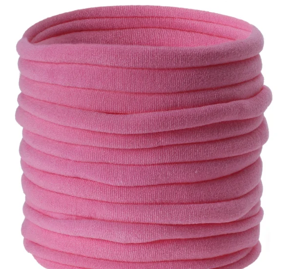 PINK 10 шт./лот, супер мягкие тонкие нейлоновые повязки на голову, эластичная повязка на голову, ширина 6 мм, Детская повязка на голову для девочек, детская повязка на голову "сделай сам", аксессуары для волос - Цвет: PINK