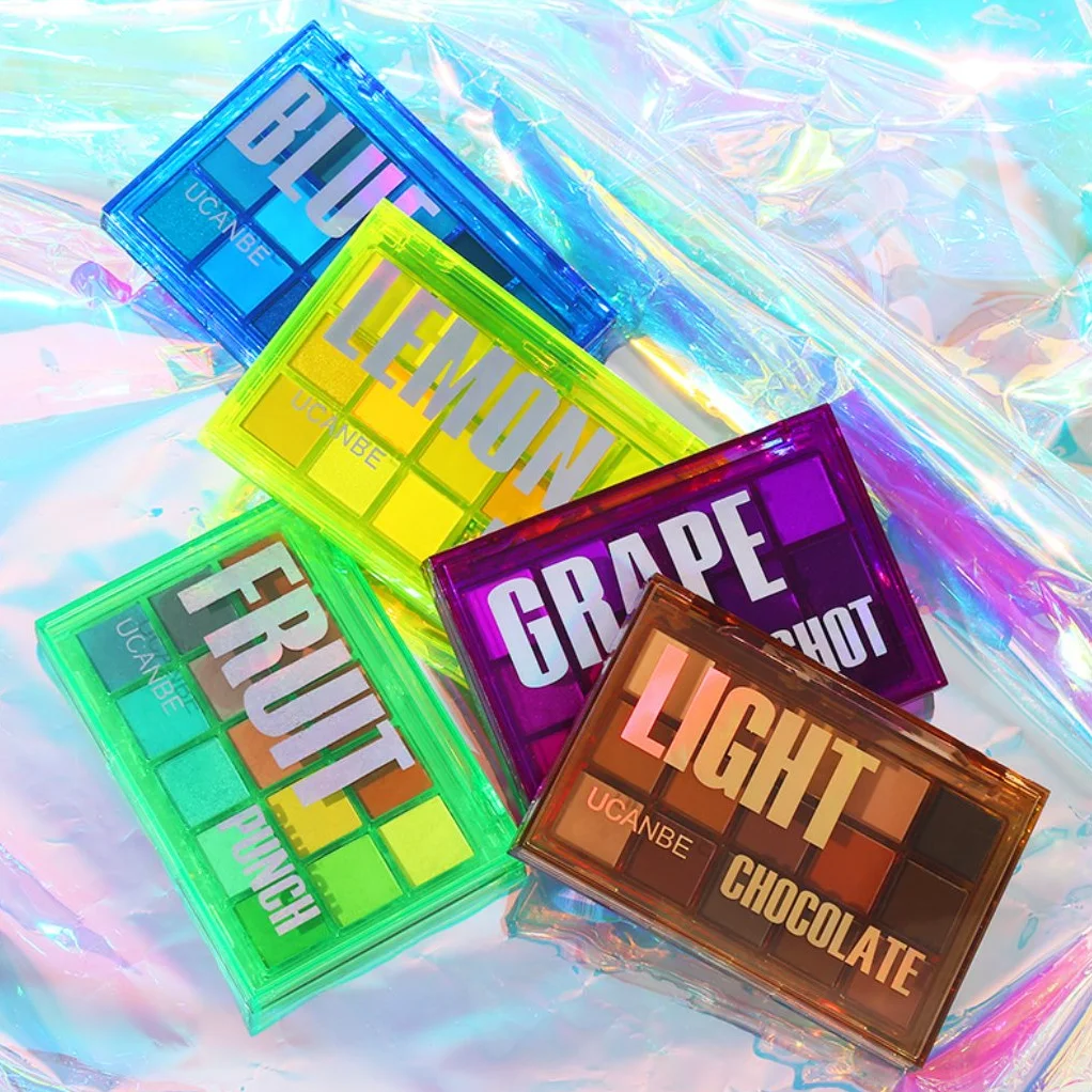 Палетка теней для век UCANBE 15 цветов блестящие неоновые тени макияжа мерцающие