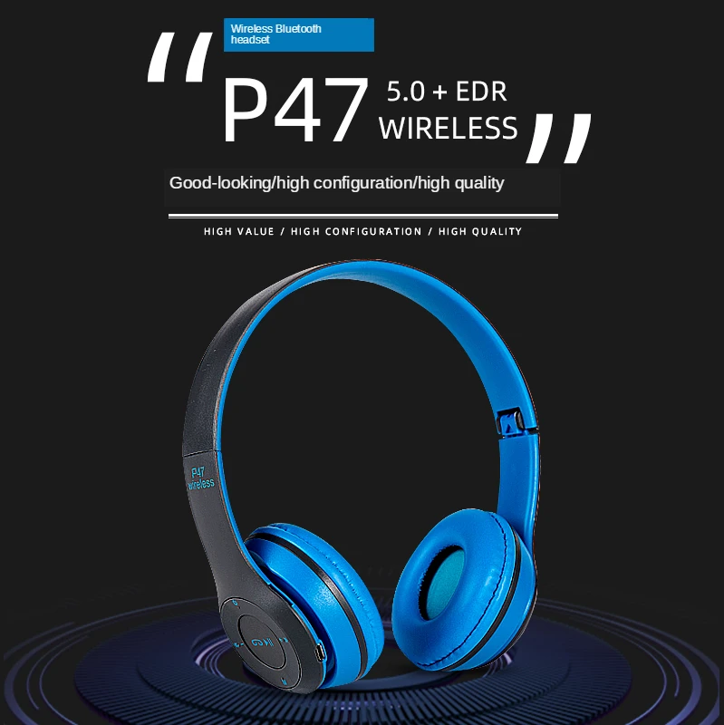 P47 беспроводные наушники Bluetooth гарнитура Складные стерео игровые с микрофоном