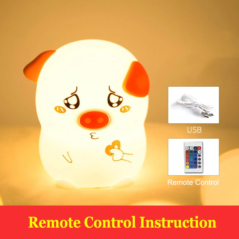 Новинка 2019 Ночной светильник силиконовая лампа для свиньи креативная снятия