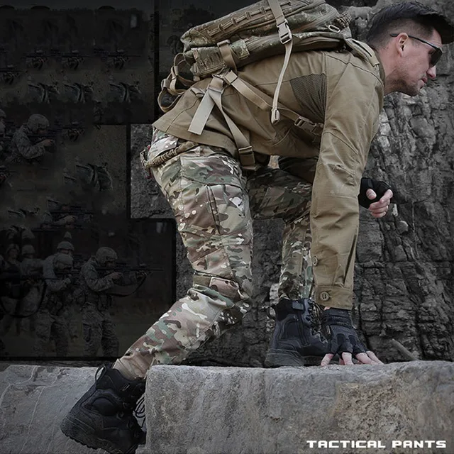 Мужские тактические штаны для бега камуфляжные военные брюки-карго свободные