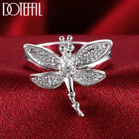 doteffil 925 sterling silver dragonfly ring for women wedding engagement party fashion charm jewelry