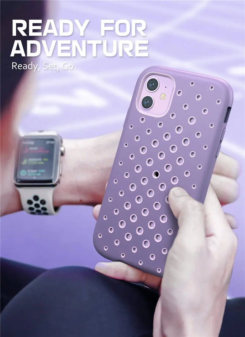 SUPCASE для iPhone 11 Case 6,"() UB Sport Premium Hybrid Жидкая силиконовая резина+ крышка ПК со встроенным протектором экрана