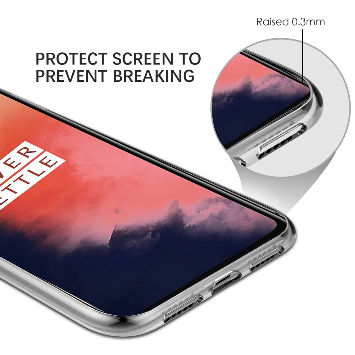 Чехол для OnePlus 7T тонкий мягкий прозрачный бампер из ТПУ противоударный защитный
