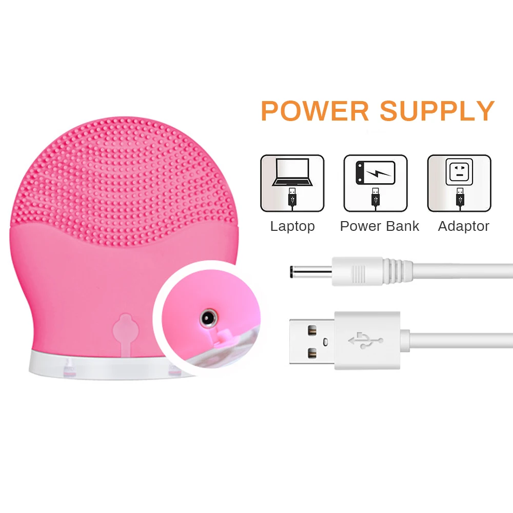 Электрическая ультра звуковая Очищающая щетка для лица силиконовый массажер sonic