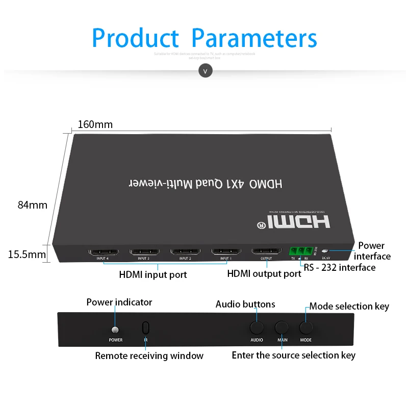 Hdmi бесшовные коммутатор 4X1 аудио и видео PIP разветвитель 4-полосная компьютер