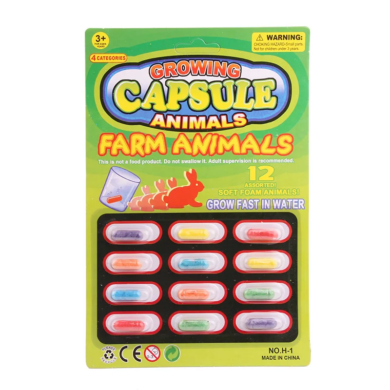 Пенопластовые капсульные игрушки в виде морских животных увеличивающиеся