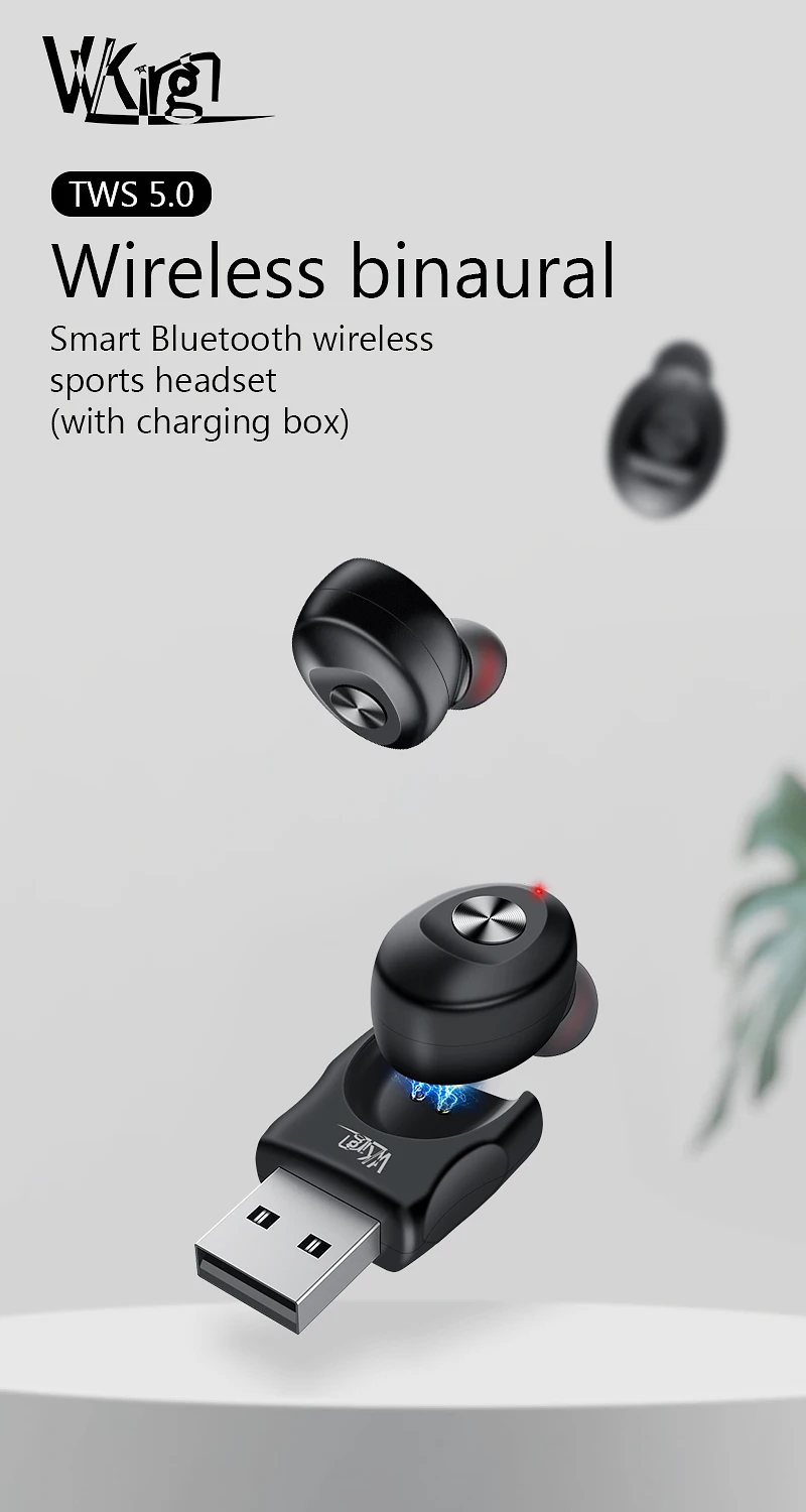 VVKing TWS 5,0, Bluetooth, беспроводные наушники, стерео наушники, наушники с микрофоном, Handsfree, USB, Спортивная гарнитура для Xiaom, iPhone, samsung