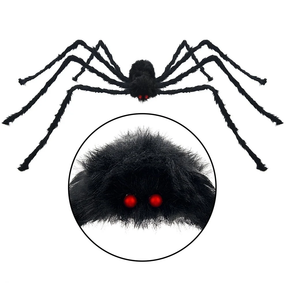 

30cm/50cm/75cm/90cm/125cm/150cm/200cm Black Spider Halloween Decoration Haunted House Prop Indoor Outdoor Giant Decor