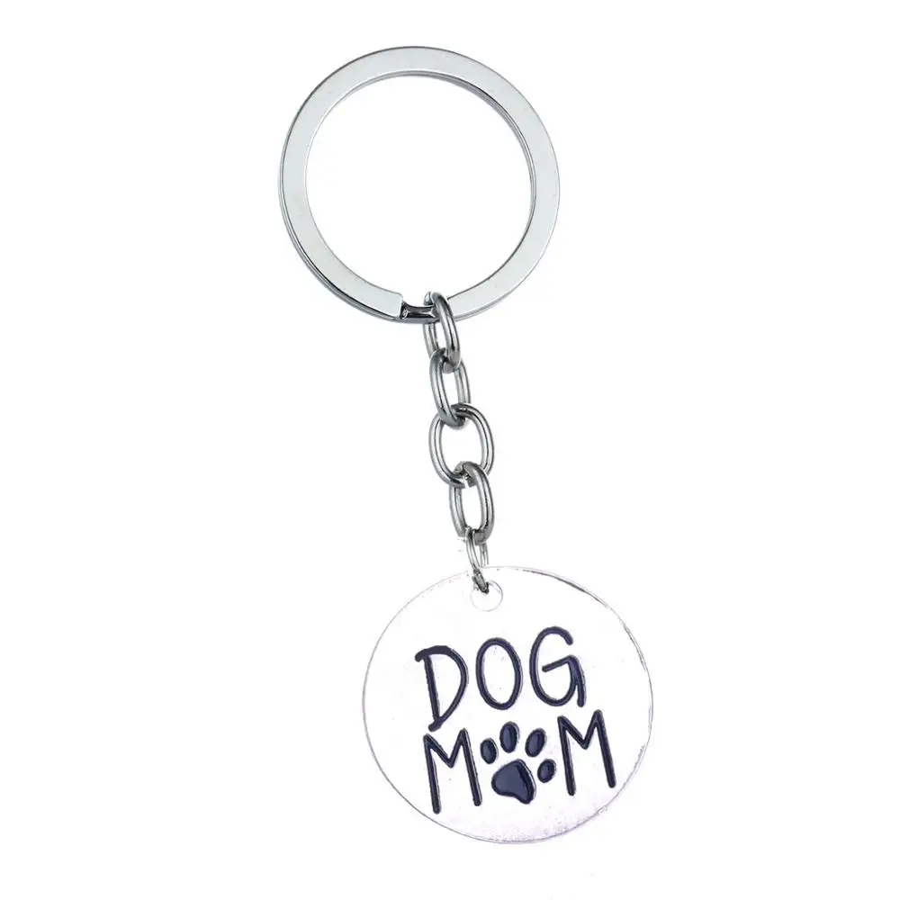 

12PC Lovely Dog Mom Keyring Cute Pet Paw Prints Pendant Keychain Family Mommy Mom Mama Mothers Women Love Jewelry Gifts Fashion