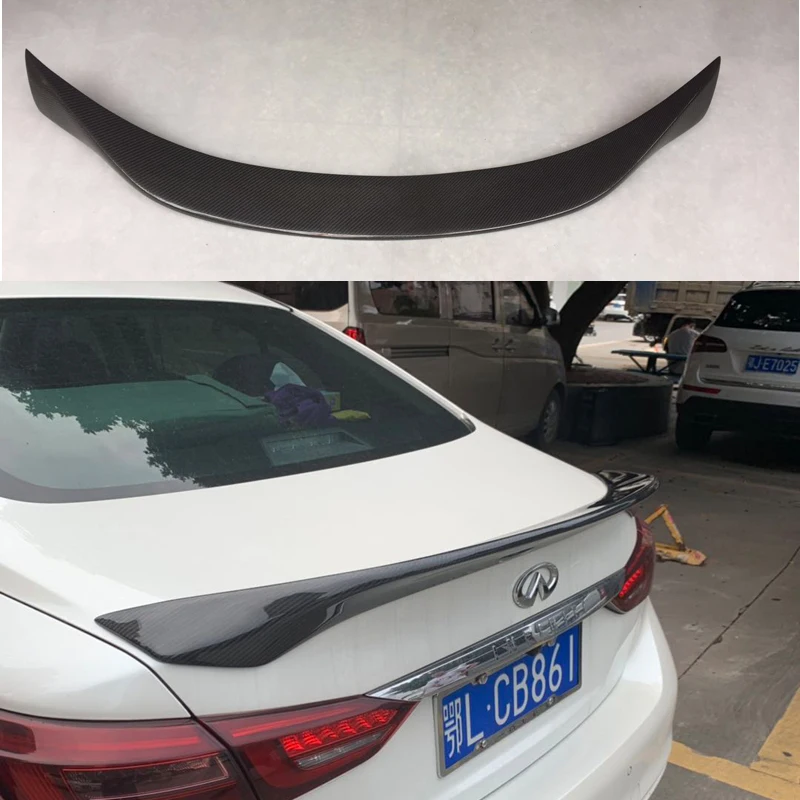 Углеродные задние губы для Infiniti Q50 Q50S УГЛЕРОДНЫЙ спойлер 2014 2015 2016 2017 углеродное