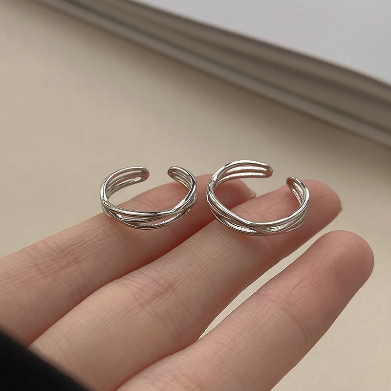 

Sterling Silver gang feng Ring for Women Ins-Music of the Tide Forefinger Internet-Famous and Vintage Adjustable Tail Ring