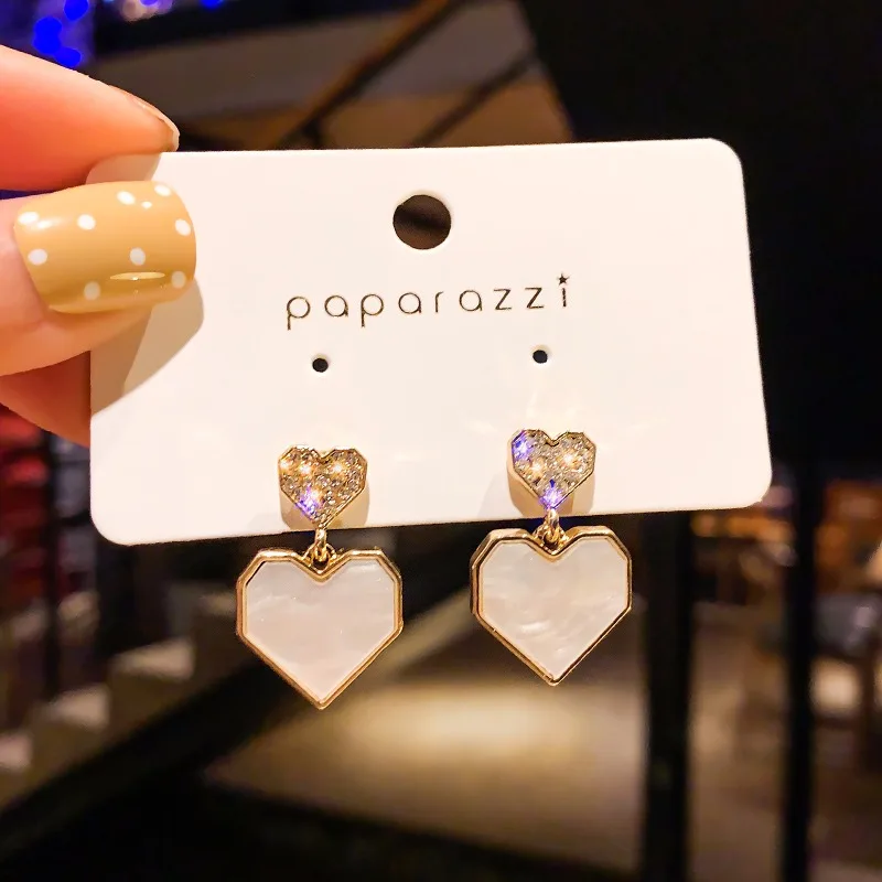 

Симпатичные корейские серьги, серьги-гвоздики в форме сердца с блестящим цирконом, серьги из розового золота для женщин, Модная бижутерия, новинка 2023,