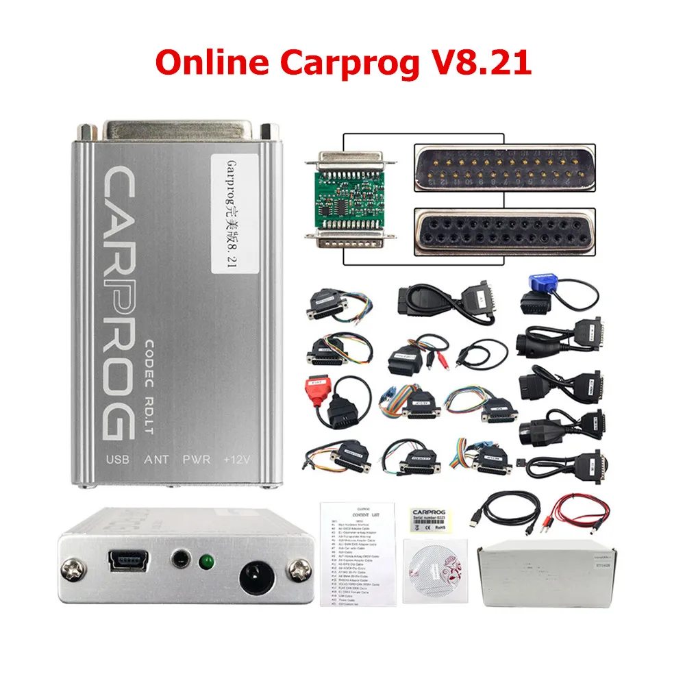 Carprog V8.21 полный набор автомобильных прог 8,21 авто ремонтный инструмент с keygen онлайн-программатор V10.93 для радио/тире/IMMO/ЭБУ - Цвет: Carprog V8.21