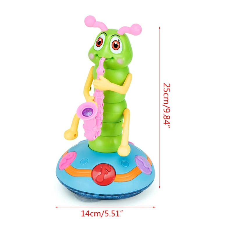 

Dancing Saxophone Caterpillar Funny Electric Music Toys with LED Flashlights for Children Baby