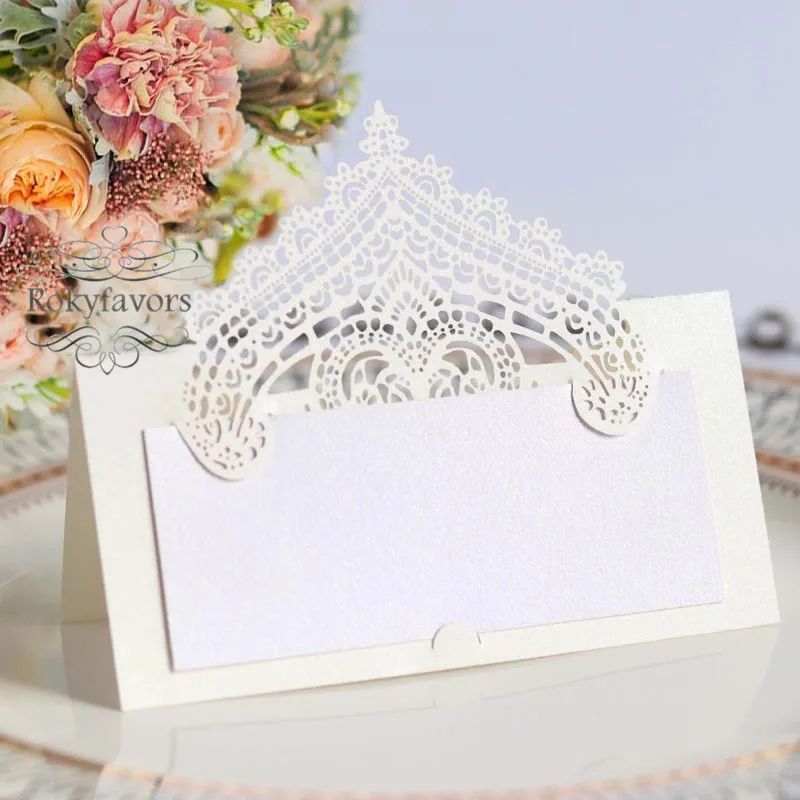100 шт. лазерная резка 3D кружевное бумажное Место карточка сувениры вечерние Ной