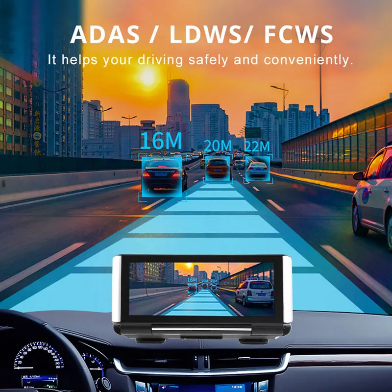 Android 8 1 4G Dash Cam ADAS GPS WIFI Автомобильный видеорегистратор Bluetooth Dashboard навигация 1080P