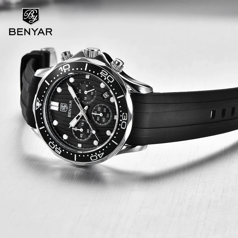 BENYAR Sport Watches For Men Top Brand Luxury Quartz Watches Mens 2020 Fashion Chronograph Military Watch Men relogio masculino relogio masculino benyar fashion gold chronograph sport watch mens top brand luxury date quartz wrist watches clock man reloj