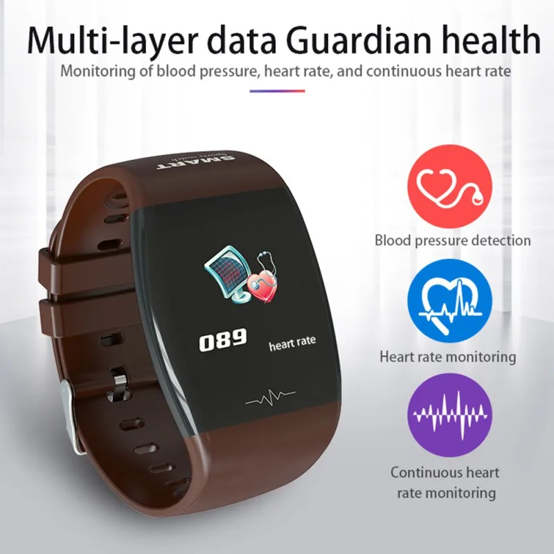 

Hot Hot Big Screen Smart Watch Heart Rate Sphygmomanometer IP67 Waterproof Health Monitoring Calorie Counter Sports Smart Watch