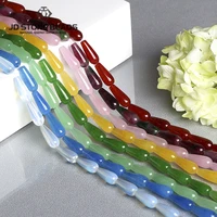 8 colors water drop chalcedony natural jades stone 8x20mm loose spacers beads for jewelry making necklace earring accessories