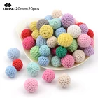 20 шт., деревянные бусины для прорезывания зубов, 20 мм