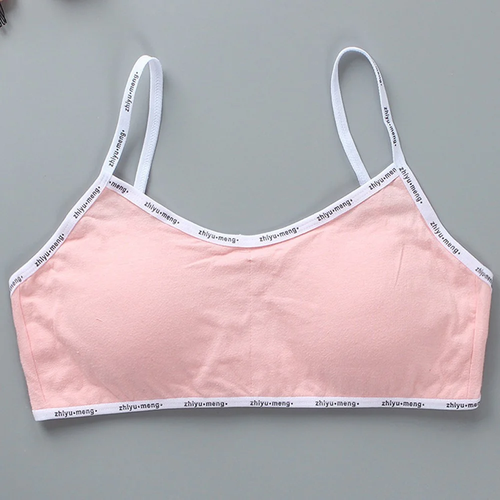 

Students Girls Padded Training Bra Soft Cotton Wireless Puberty Young Sports Undercloth