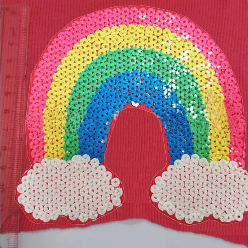 1 шт. большая Радужная вышивка с блестками искусственное украшение наклейка-патч