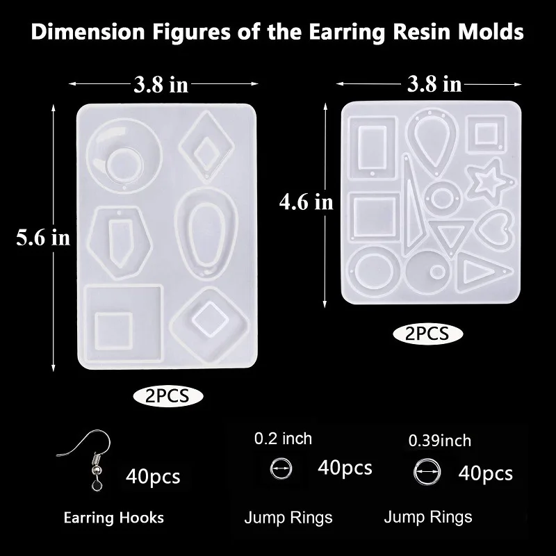 New Resin Mirror DIY Crystal Epoxy Earring Ear Pendant Mould For Jewelry Making Accessories Set Handmade Geometry Collection | Украшения и