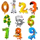 Воздушный шар в виде животных, для вечеринки в стиле сафари в виде цифр, 16 дюймов, 1 шт.
