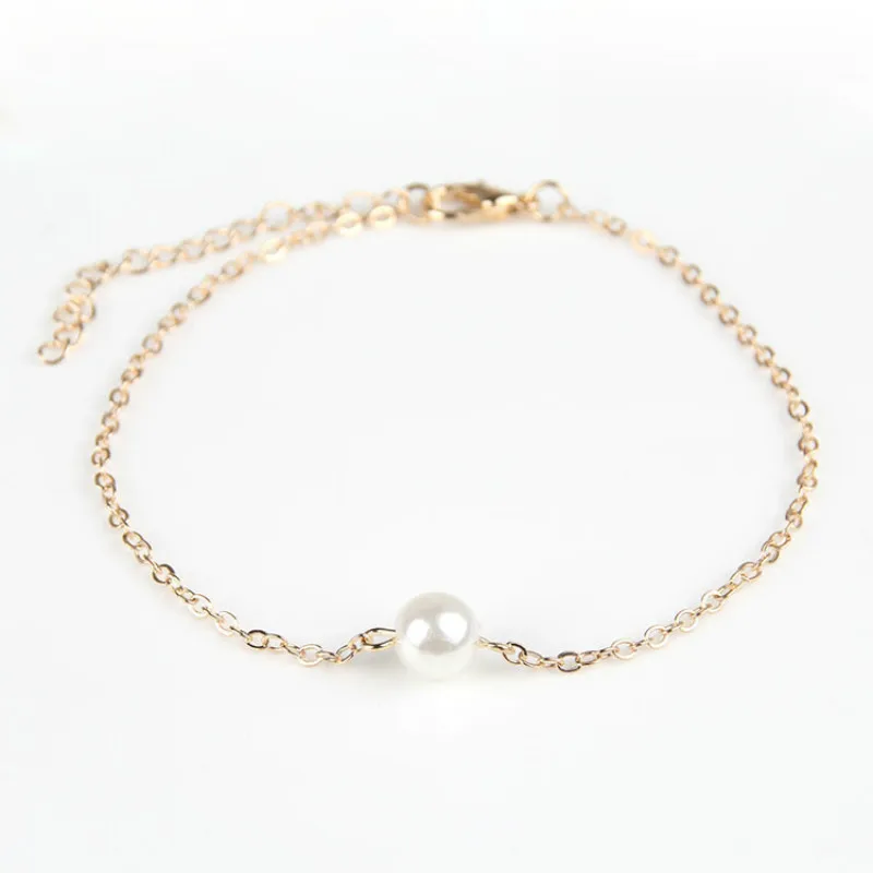 Простые жемчужные браслеты для женщин золотистого и серебряного цвета