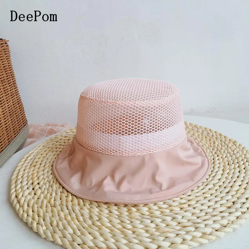 

DeePom Kids Bucket Hat Summer Hats For Children Girls Boys Baby Fisherman Cap Mesh Breathable Sun Hat Sunshade Beach Hats