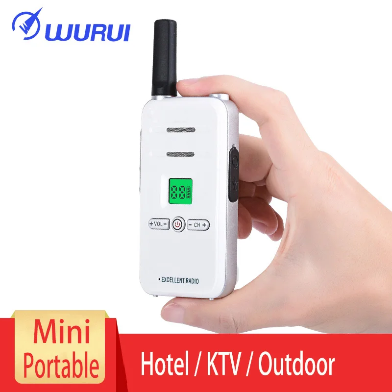 White 2 шт. портативная рация uhf с дальним диапазоном двухстороннее радио Wurui Q7 рация профессиональная Портативная радиостанция 10 км - Цвет: White