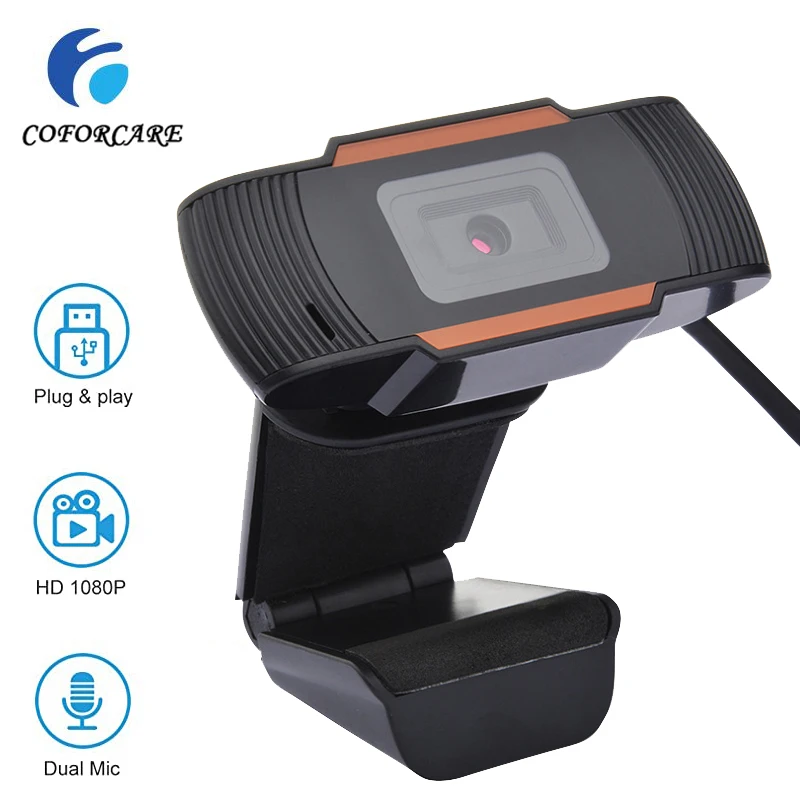 COFORCARE USB веб-камера HD 1080P PC Камера с двойной микрофон автофокусом для Skype Android ТВ