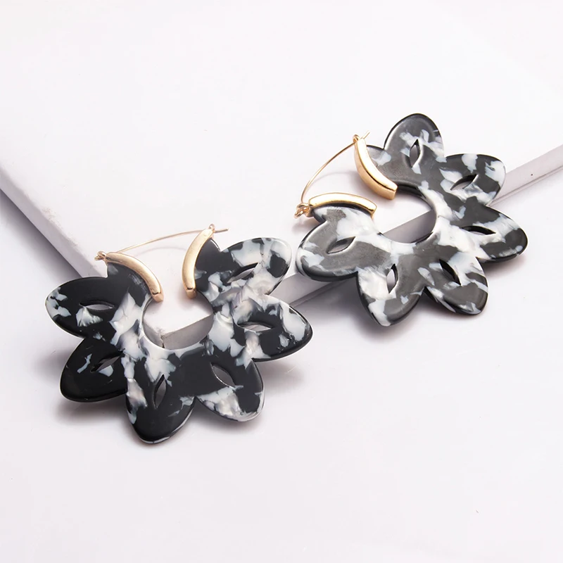 Новые акриловые серьги M &amp G с полыми цветами для женщин ацетатные полимерные