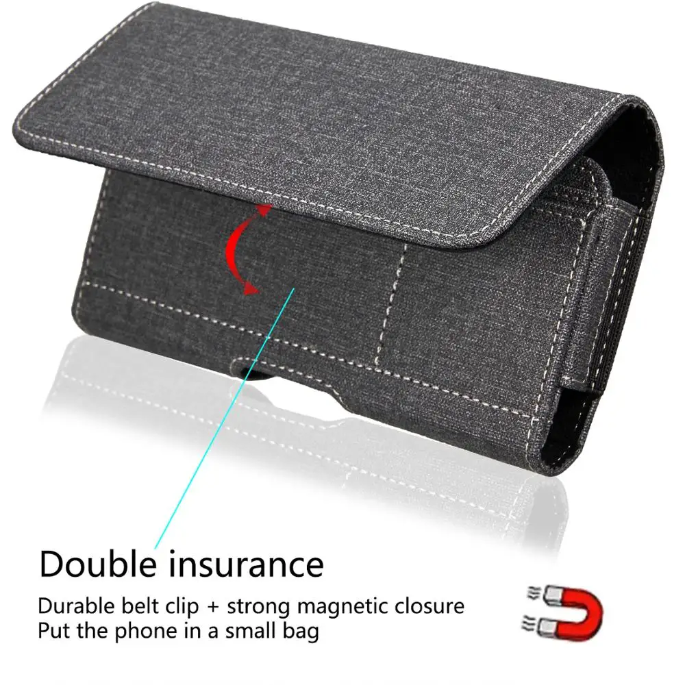 Классический чехол из мешковины с зажимом для ремня Универсальный 5 дюймов