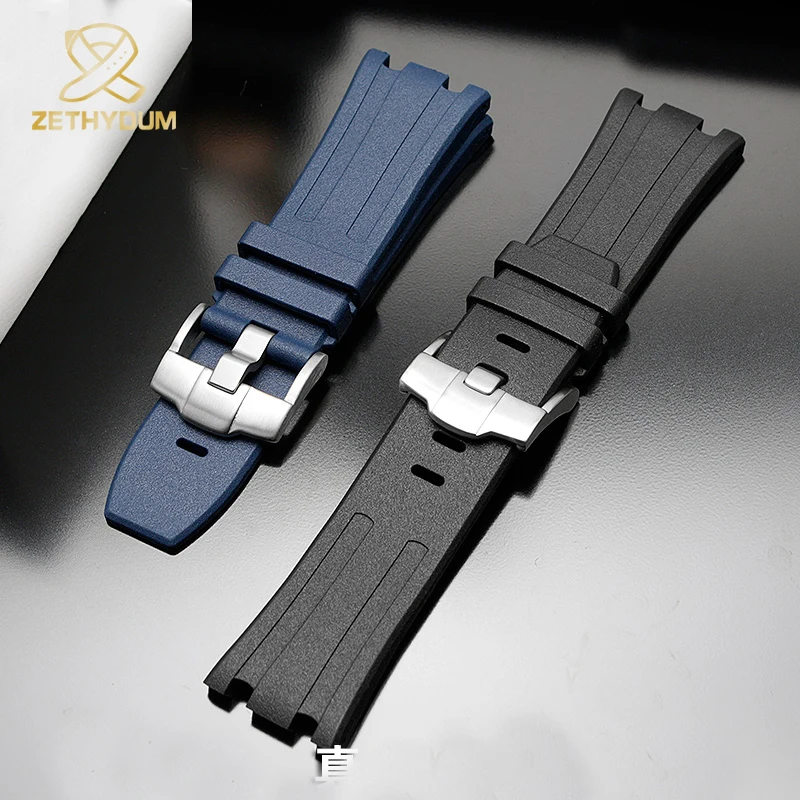 

Ремешок силиконовый Audemars для мужских наручных часов, резиновый браслет для AP Watch, черный синий, 15703, 28 мм