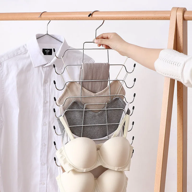 

Multi-Layer Hangers For Clothes Rack Metal Foldable Underwear Hanger Rack Underwear Bra Hanger Space Saving Hangers