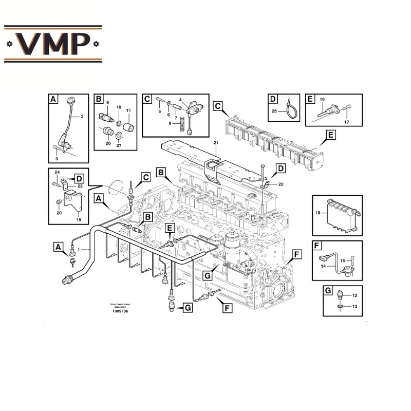 21531072 температура для датчика EW160B EC290C NL EC480D HR EW140C Volvo экскаваторы VMP|Двигатель