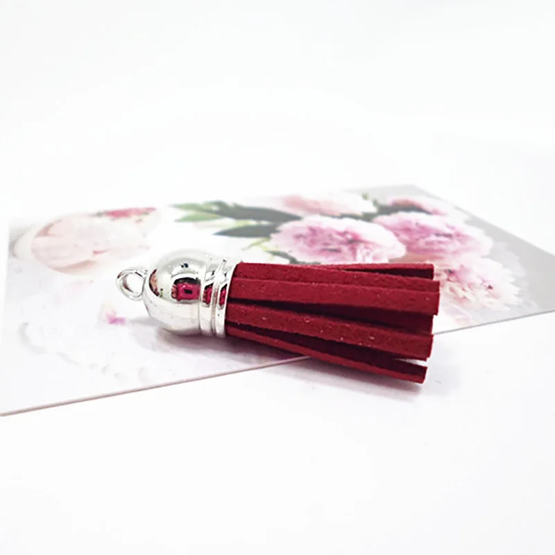 Металлическая крышка подвески из искусственной кожи с кисточками Брелоки DIY