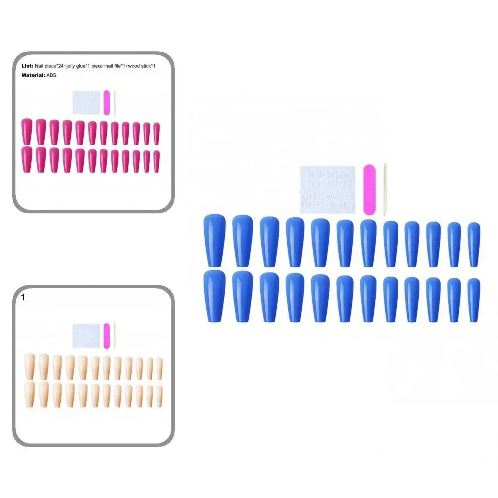 

Decorative Artificial Nail Tips Smooth Surface Lightweight False Nails Nail Extension Tip 24Pcs/Box